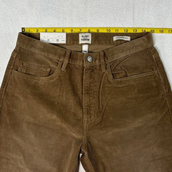Flint and Tinder Men's 31x30 Brown Corduroy Tapered Fit Pants Easy New Huckberry - Picture 8 of 12
